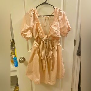 Lulu’s Pink Blush Puff Sleeve Dress